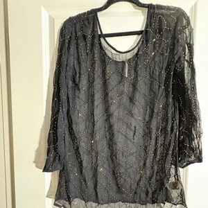 Free People Embellished Sheer Top